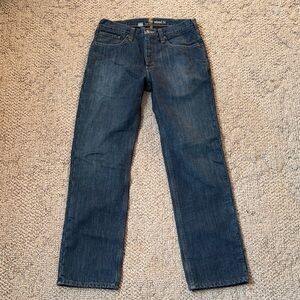 Carhartt Men's Dark Blue Fleece Lined Straight Jeans